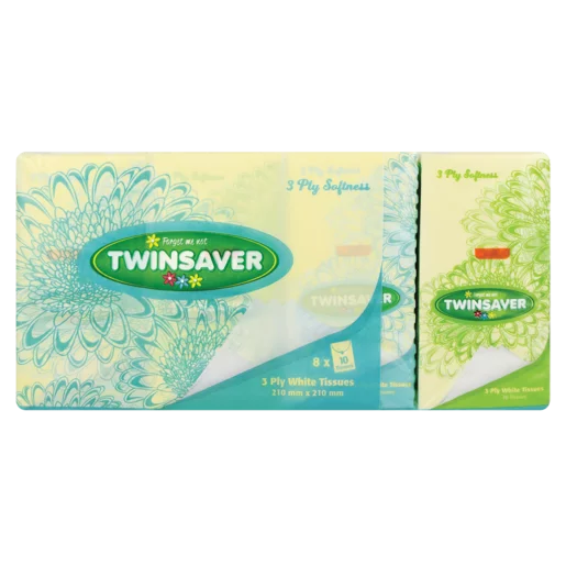 Twinsaver White Tissue 3-Ply 8 Pack